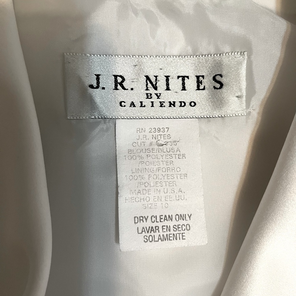 J.R.Nites by Caliendo tuxedo jacket/blouse white size 10 - Picture 5 of 13